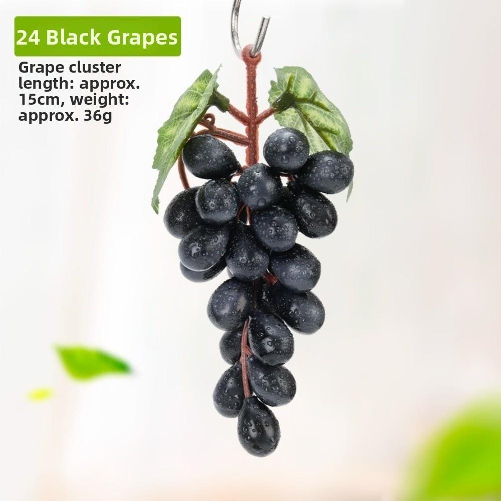 Realistic Artificial Grapes Bunches Decorative Simulation Artificial Faux Fruits Green Grass Fake Grape Bundles