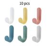 Nail-free J-shaped Hooks Adhesive Utility Hooks for Wall Decorative Key Holder Rack and Organization Coat Hook Multifunctional