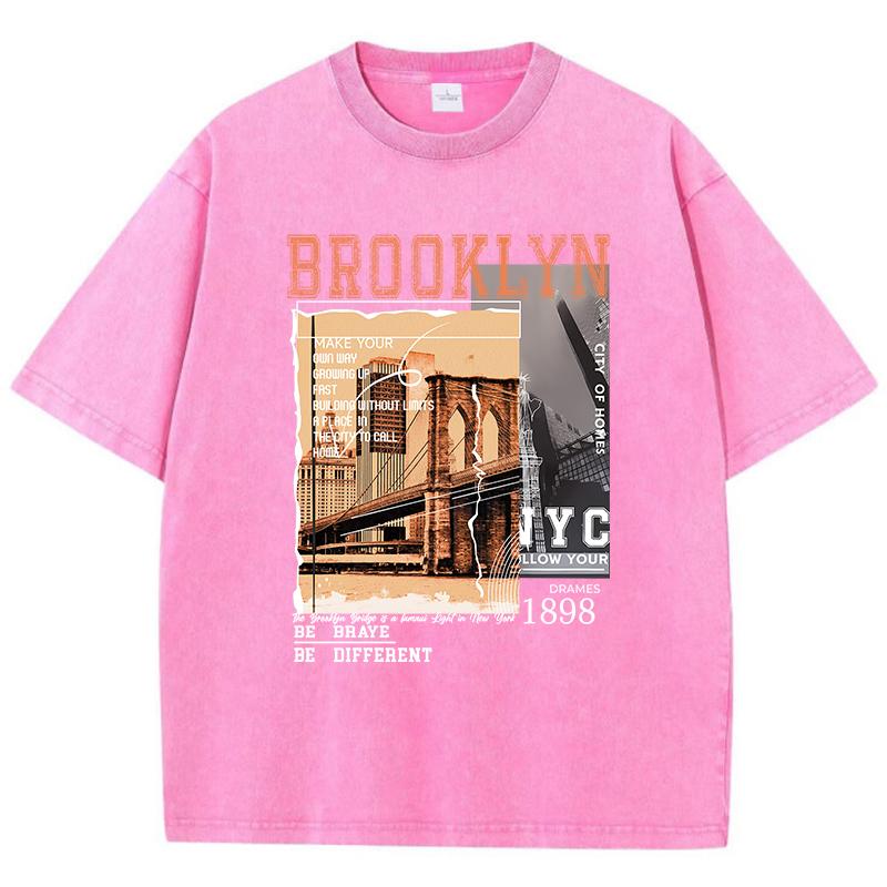 Brooklyn 1898 Nyc Be Different Tshirt Women Street Soft Short Sleeve Fashion Clothes Oversized Cotton T-Shirt Female