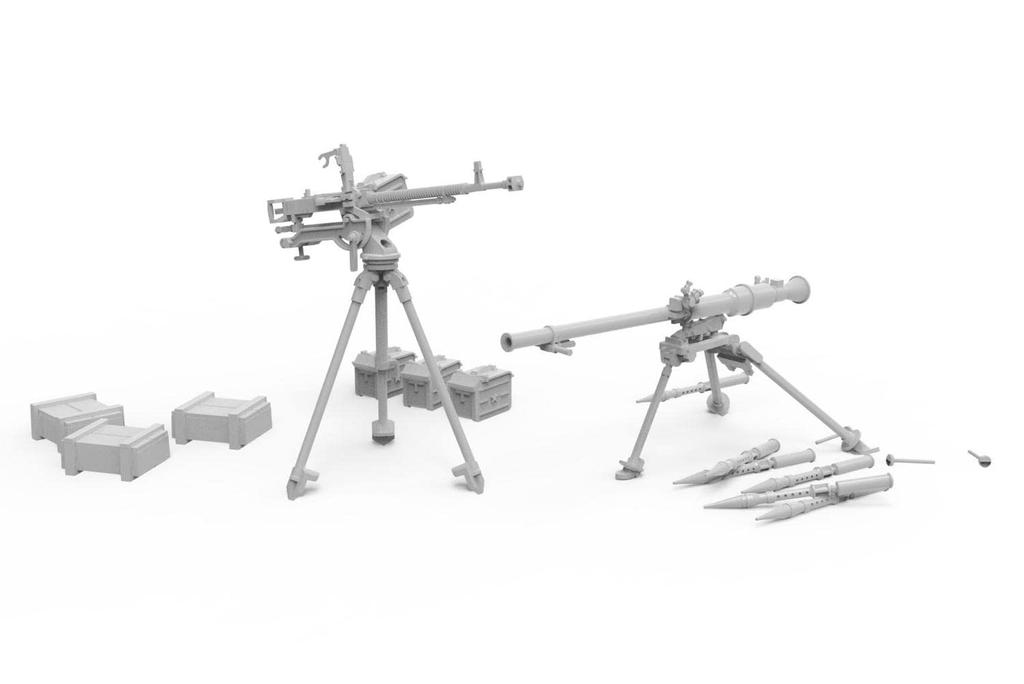 AK Interactive 1/35 Scale Soviet Infantry Support Weapon DShKM & SPG-9 Set Plastic Model Kit AK35005