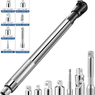 7-in-1 Ratchet Wrench Set For Electric Drills, High Torque Socket Adapter Kit For Auto Repair In Tight Spaces