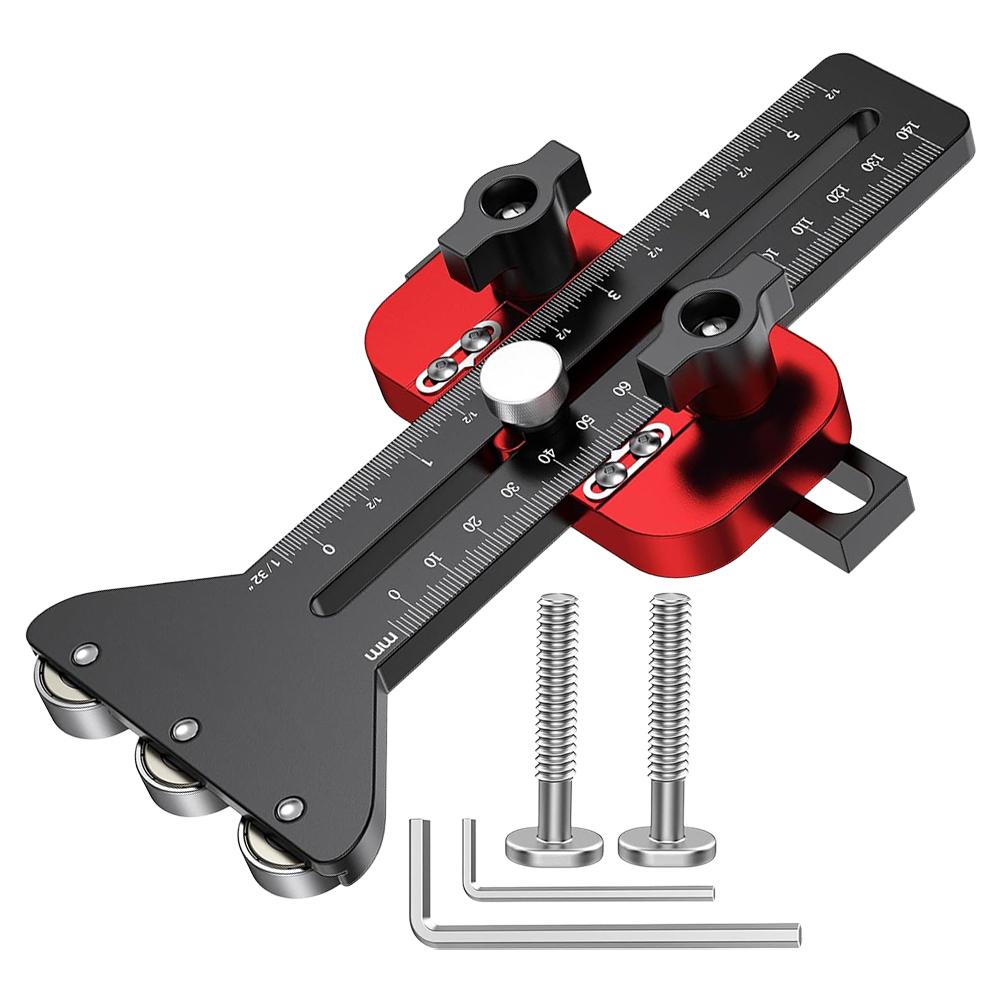 Thin Rip Table Saw Jig With 3 Pulleys Woodworking Table Saw Plate Cutting Locator Workbench Sliding Groove Positioning