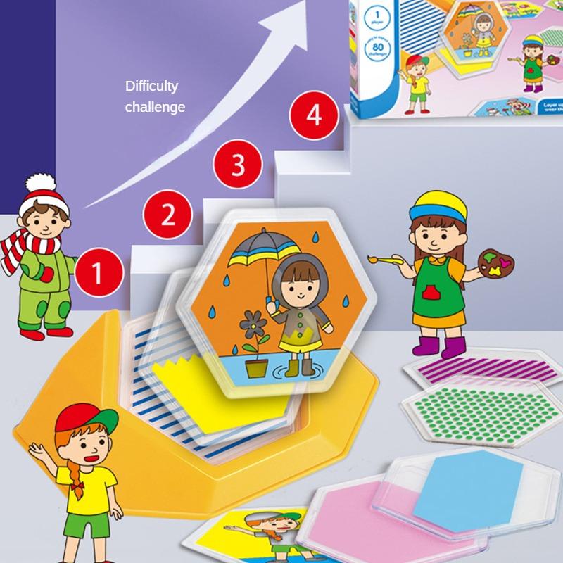Farbcode-Puzzle, pädagogisches Kinder-Logik-Brettspiel, Jigsaw, geometrische intelligente Puzzles, Kinder-Räumlichkeitsspielzeug, DIY-Geschenke