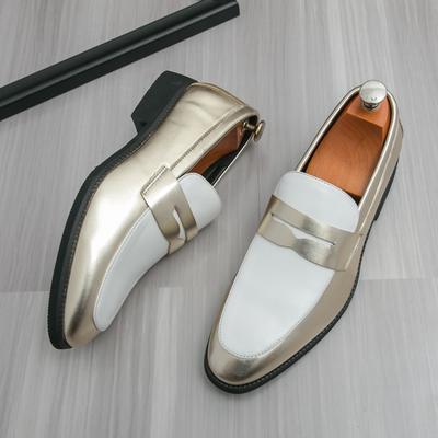 Man Moccasins Leather Oxfords Men Loafers Classic Original Derbies Shoes Pointed Toe Dress Leather Shoes Slip-On Wedding Shoes