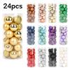 Lot Festif de 24 Boules de Noël en Plastique 4cm: Boules Brillo, Mat et Pailletées pour Décoration d'Arbre & de Fenêtre