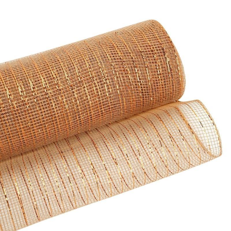 29.52ft Christmas Wide Poly-Mesh Decorative Mesh Glittered Ribbons for Christmas Tree Decorations Wreath Present Wrap