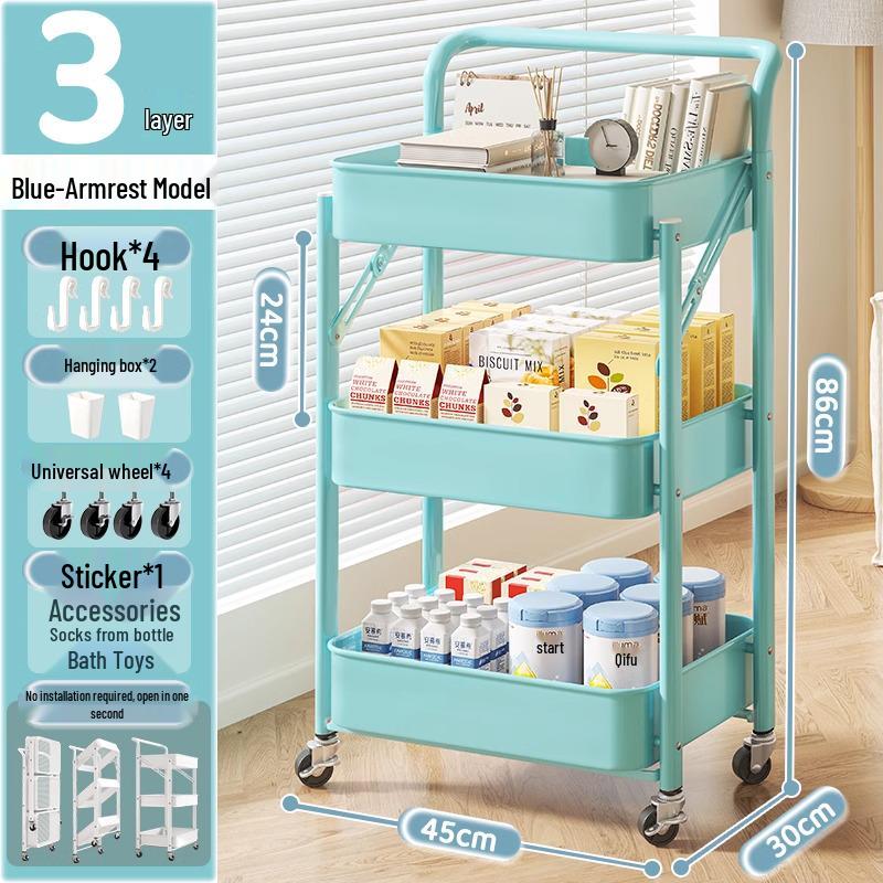 Kompaktes mehrschichtiges Lagerregal für Küche, Bad, Schlafzimmer, Bücher, Spielzeug und Snacks