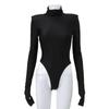 Fashion Turtleneck Long Sleeve Jumpsuit Tight Body High Elastic Sexy Women Bodysuit Solid Color Casual Playsuits Elegant Basic Simple Romper Clothing