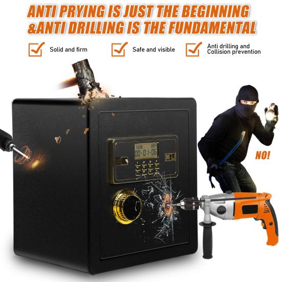 40cm Large Home Safe Anti-theft Fireproof Safe Home Document Safe Box Jewelry Deposit Safe Box Digital Security Home Safe