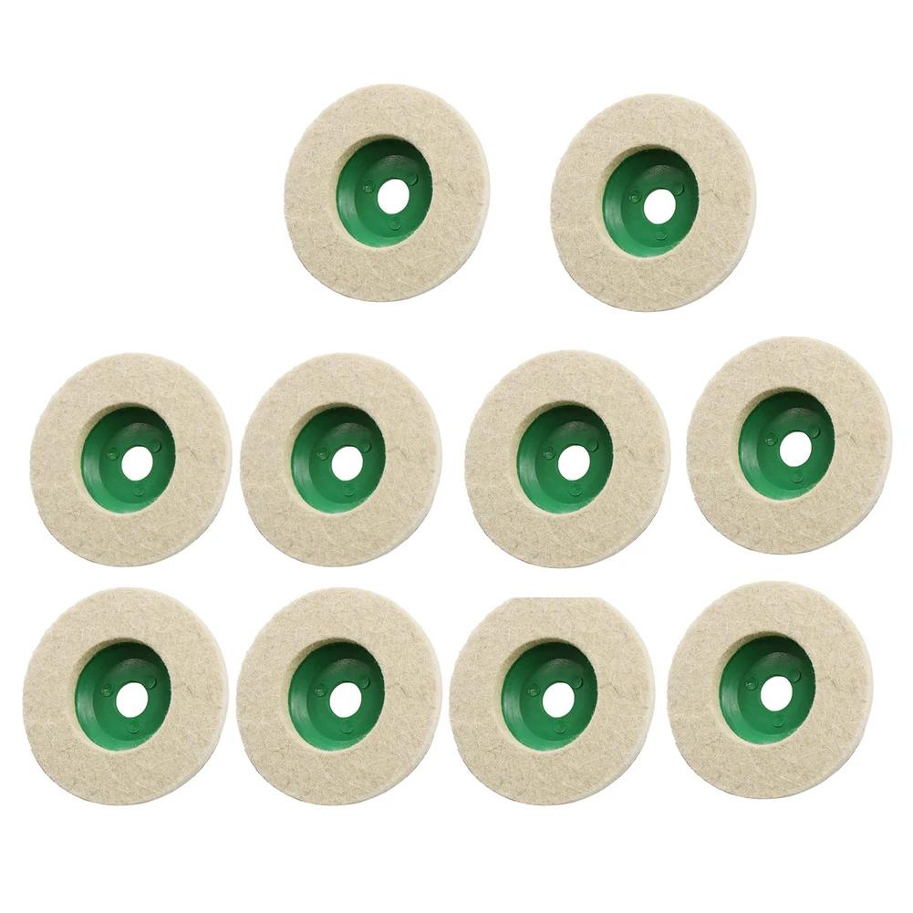 5-10pcs 100mm Wool Polishing Wheel Wool Buffing Disc Pads 4 inches Angle Grinder Buffing Wheels For Metal Marble Glass Ceramics