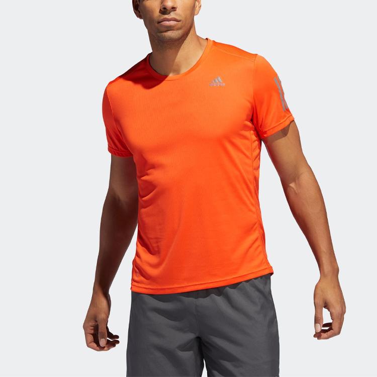 Adidas Own The Run Training Crew Neck Short Sleeve T-Shirt Men Tops Orange DZ9002
