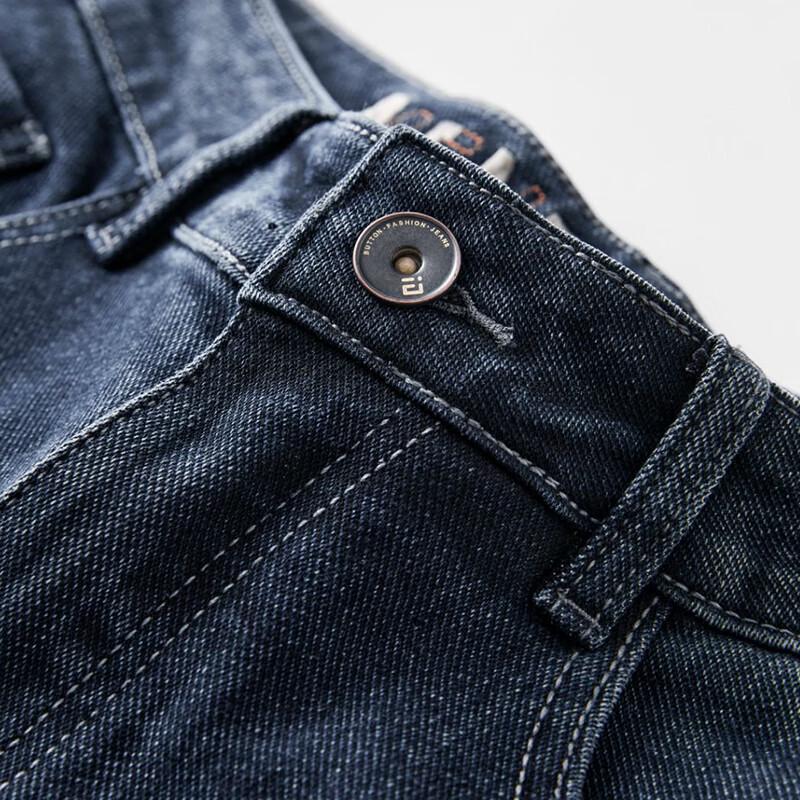 ROMON Men's Casual Loose Straight-Leg Jeans