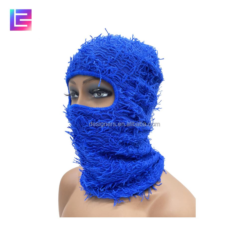 Gestrickte Sturmhaube Gesichtsstrick Ganzgesichtsmaske Abdeckung Ein Loch Designer Grasig Used Flauschig Sturmhaube Skimaske
