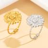 Stylish Stainless Steel Sunflower Ring - Fresh, Cute, Pastoral Style Women's Accessory
