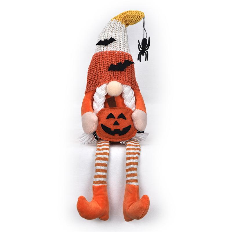 

New Halloween long legs faceless doll midget broom goblin doll creative ornament ornament pointed hat