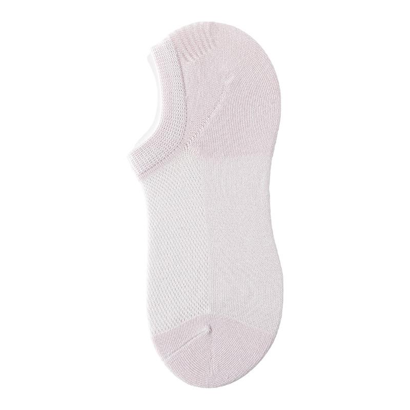 Women's Cotton Summer Breathable Mesh Invisible Socks with Silicone Anti-slip and Non-slip Heel, Ultra-thin Style, Odor-resistant Socks