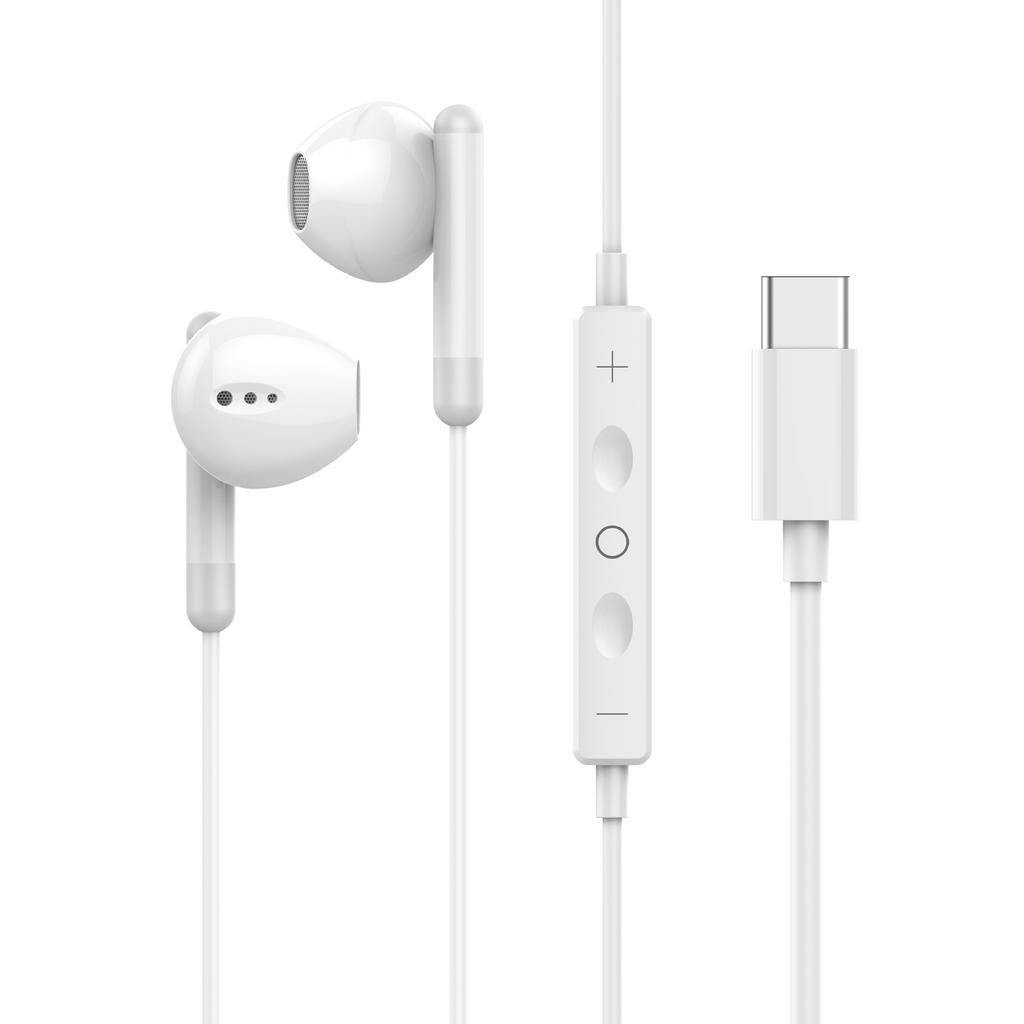 Half-in-ear Mobile Phone Wired Cable Control Earphones with Good Sound Quality Original TYPE-C Earplugs