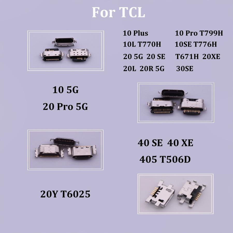 5PCS USB Charge Port Jack For TCL 10 Plus 10L 10SE 20 5G 20 Pro Se XE 20L 20R 20Y 30 40 405 408 Dock Connector Charging Socket