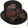Steampunk Zylinder Messingfarbene Zahnradverzierte Metallkette 5859cm