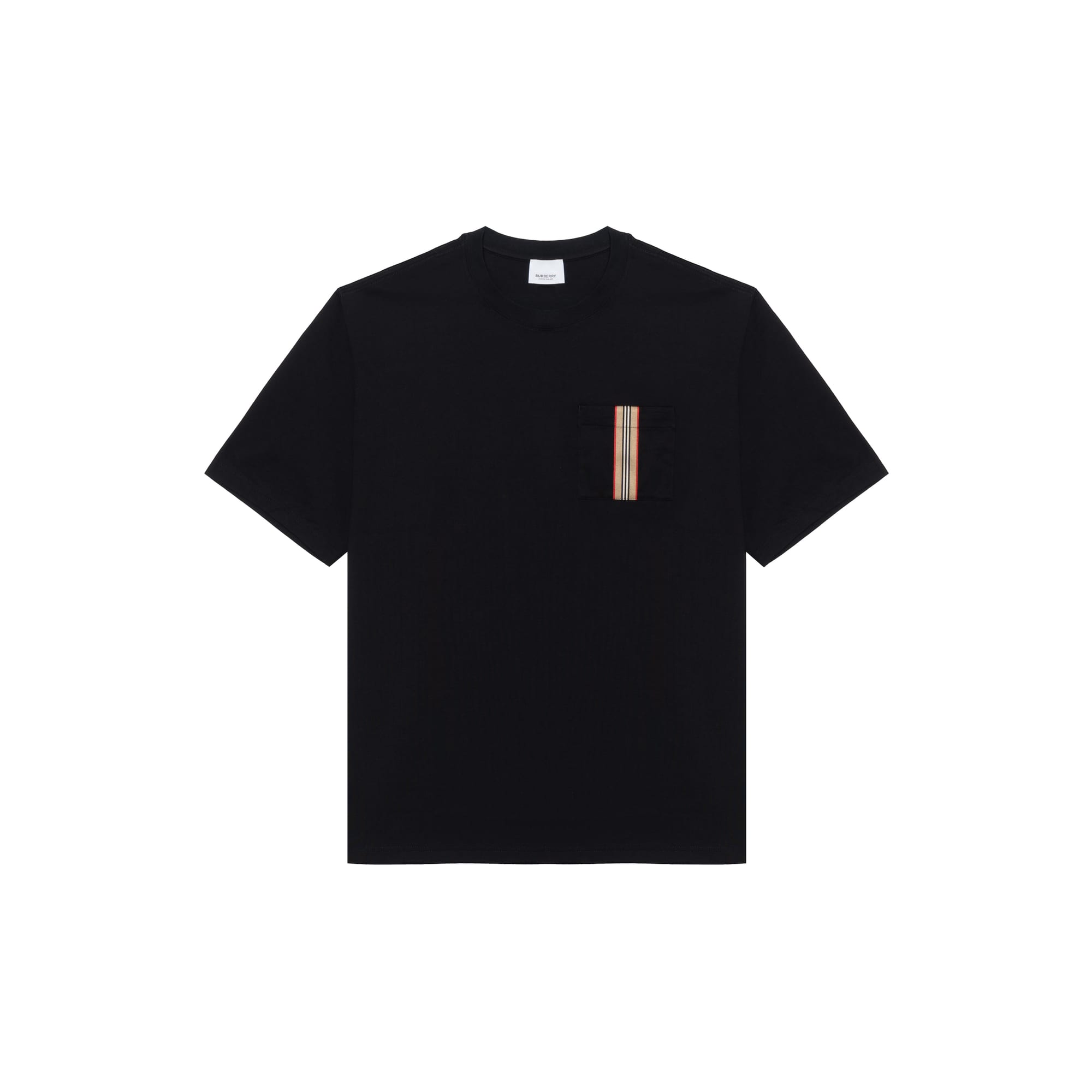 Burberry Stripe Trim Pocket Cotton T