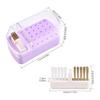 2 in 1 Nail Drill Bit Holder & Nail Drill Bit Cleaner Brush Case 30 Holes Dustproof Nail Drill Bit Display Stand Organizer Box Manicure Drill Bits
