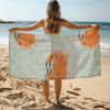 Crab Plant Pattern Beach Towel, Soft Absorbent Quick Dry for Swimming Camping Beach Use