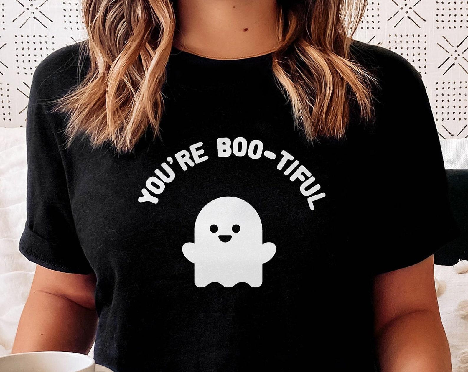 Ghost Graphic Tee, You re Boo-tiful Halloween Shirt, Ring Spun Cotton Unisex Top 2XL