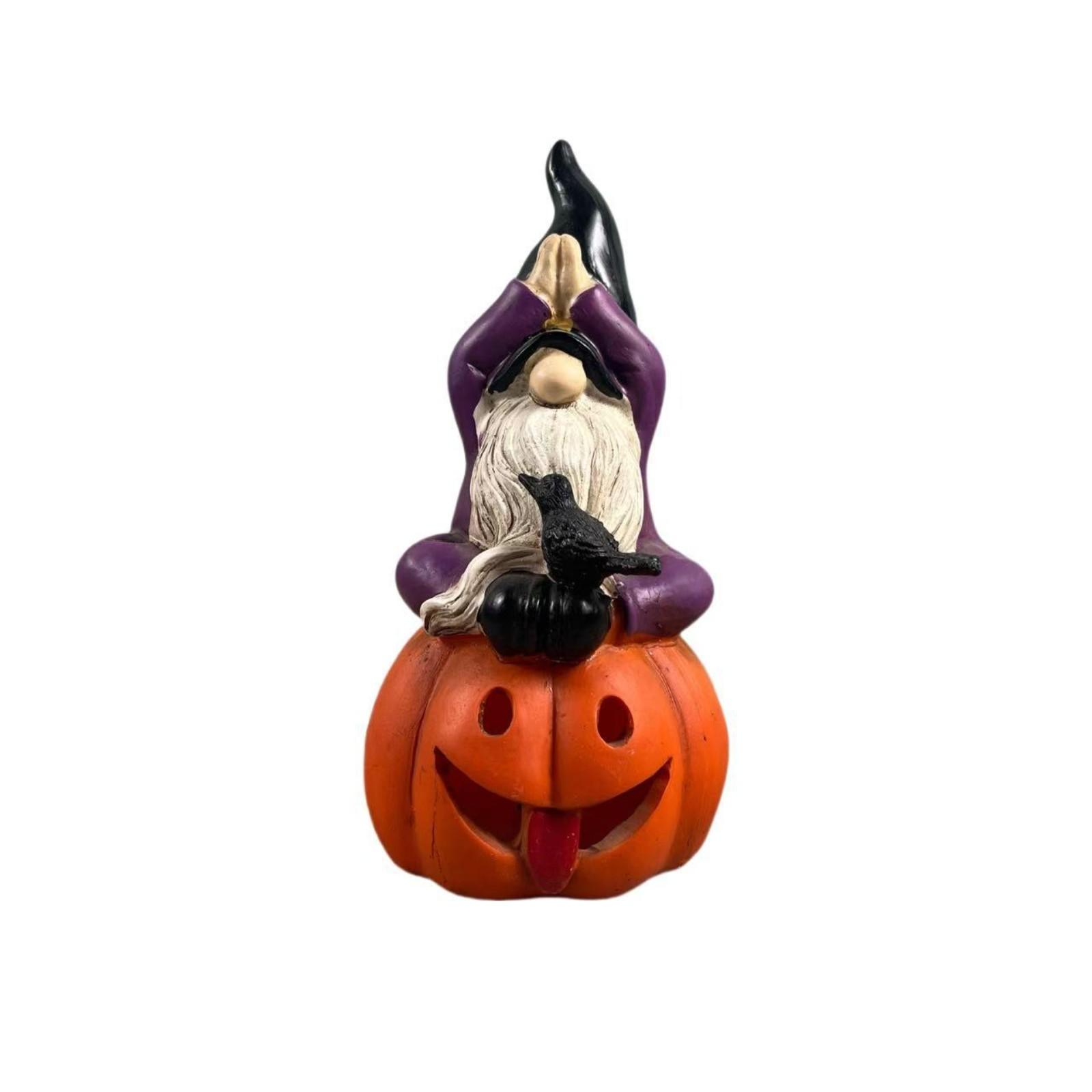 

Halloween Ghostface Pumpkin Resin Dwarf Ornament Home Party Atmosphere Decoration Ornament One Size