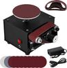 MXBAOHENG Mini Electric Belt Desktop Grinding Rpm Variable Includes 20 Abrasive Mini Disc Dual DIY Blade Polishing Sander, Sander, 4000-8000 Speed,