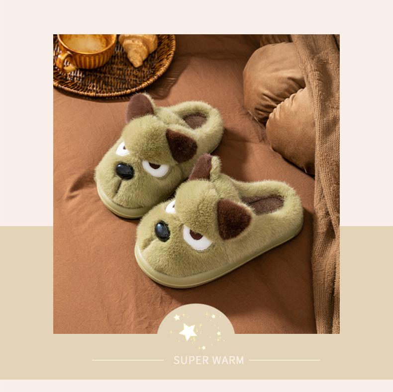 Kids' Cartoon Cotton Slippers - Warm Fleece Lining, Thick Sole, for Boys, Autumn/Winter