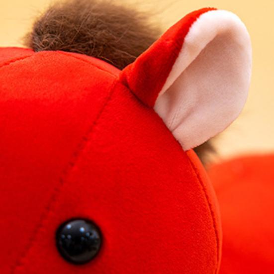 Horse Doll National Style Fabric High-Density PP Cotton Filling Doll Auspicious Year of The Horse Blessings Zodiac Doll Toy