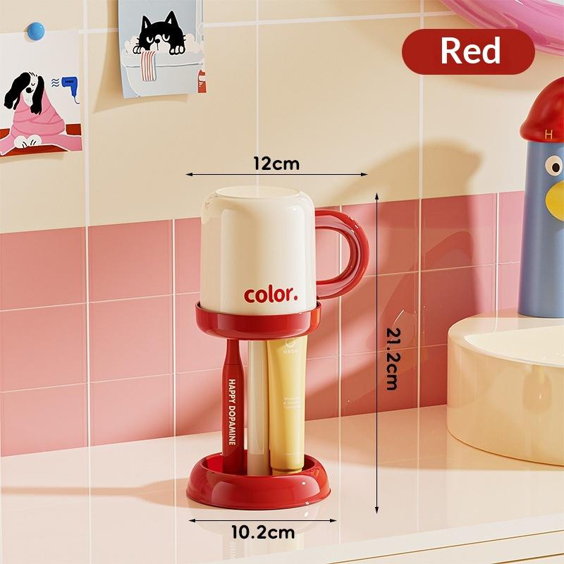 Toothbrush Holder With Dust Cover, Various Colors Drainage Design Plastic Multifunctional Bathroom Totothbrush And Cup Organizer