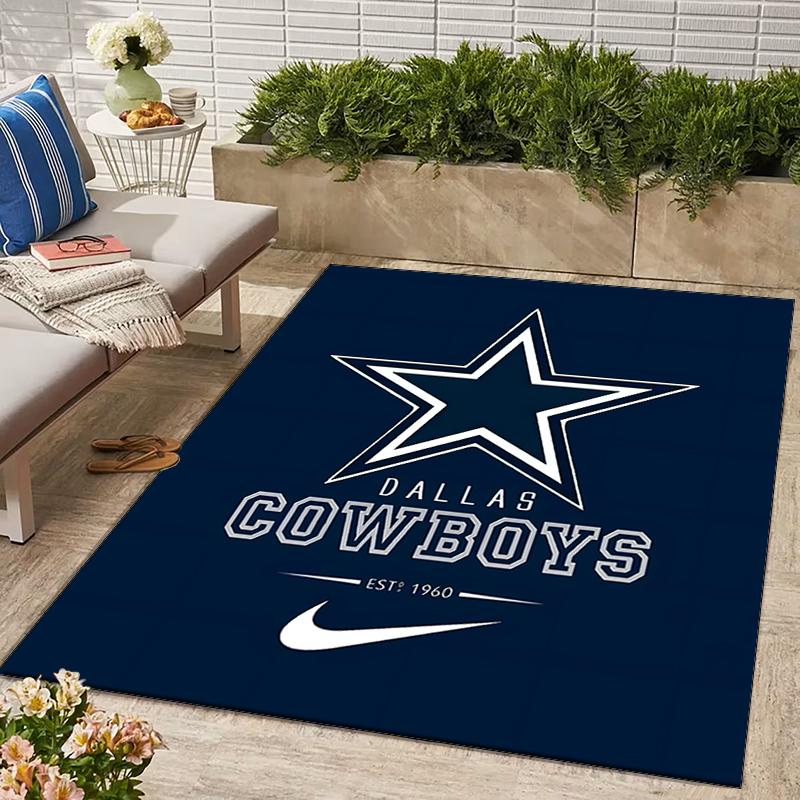 Dallas Cowboys Design Area Rug - Non-Slip, Soft & Cozy Floor Mat for Living Room, Bedroom, Office - Indoor/Outdoor Decorative Carpet