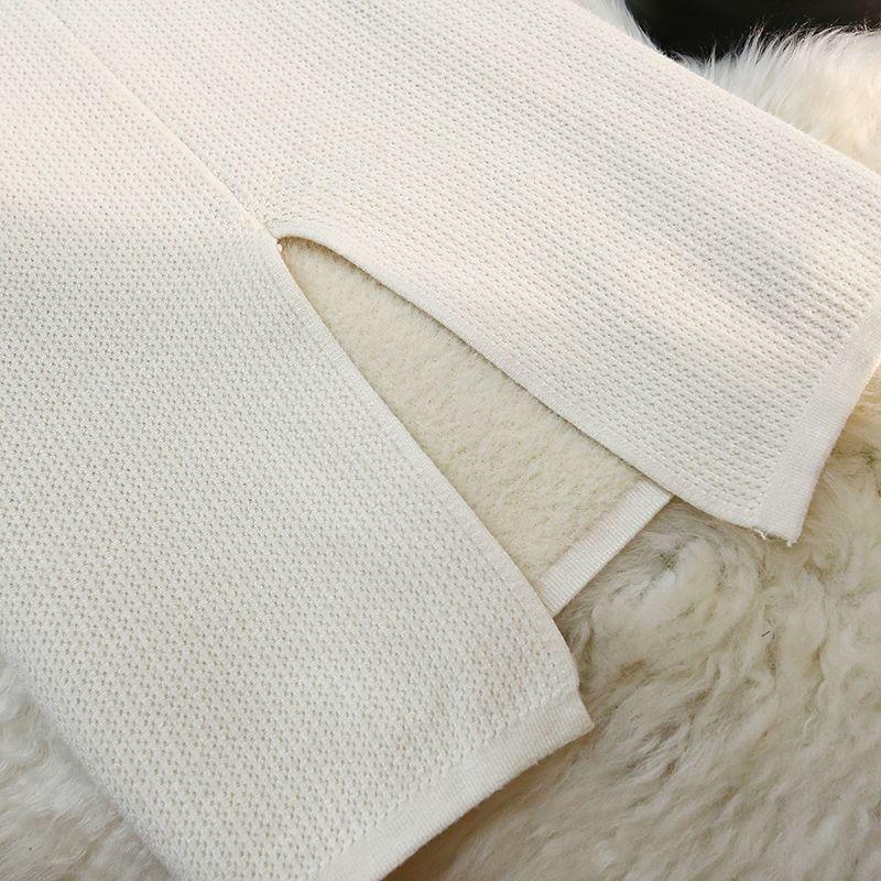 Вязаная юбка средней длины для женщин осенью и зимой. Плюшевая юбка с разрезом на спине — фото 8