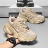 Large size new soft-soled sneakers spring and summer wear-resistant men's shoes black platform casual shoes mesh dad shoes