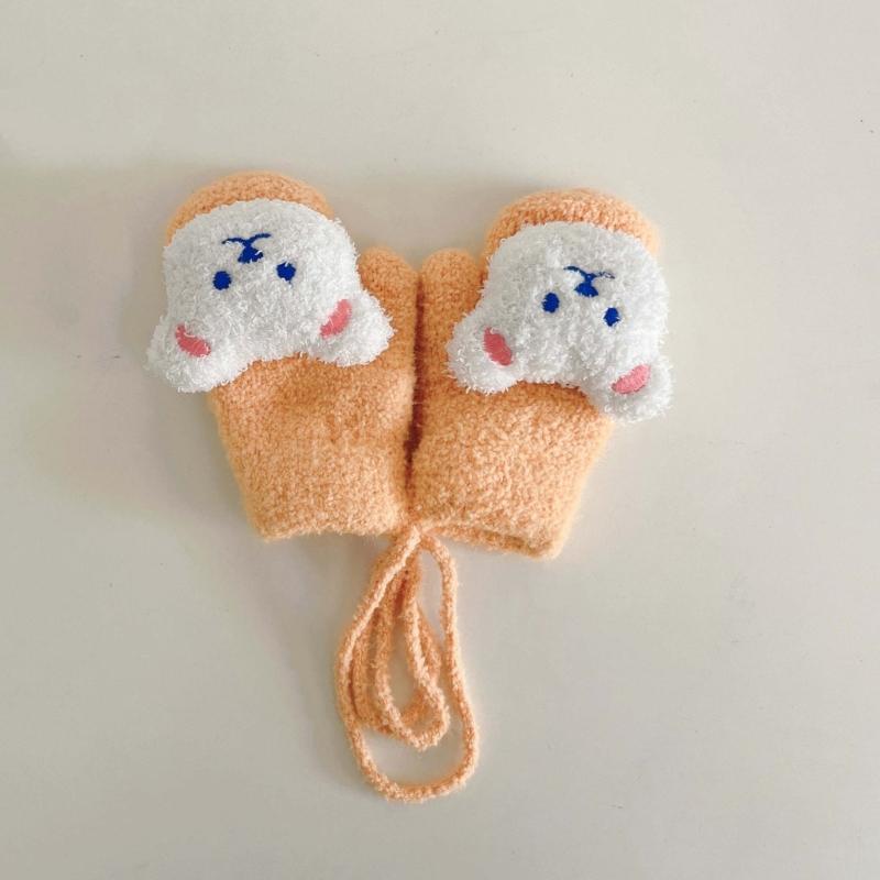 Futrzane Rękawiczki Rękawice Zimowe dla Malucha Dziewczęce Chłopięce Pogrubione Przytulne Ocieplacze na Ręce Wiatroodporne Rękawice Unisex Rękawice z Polaru Koralowego