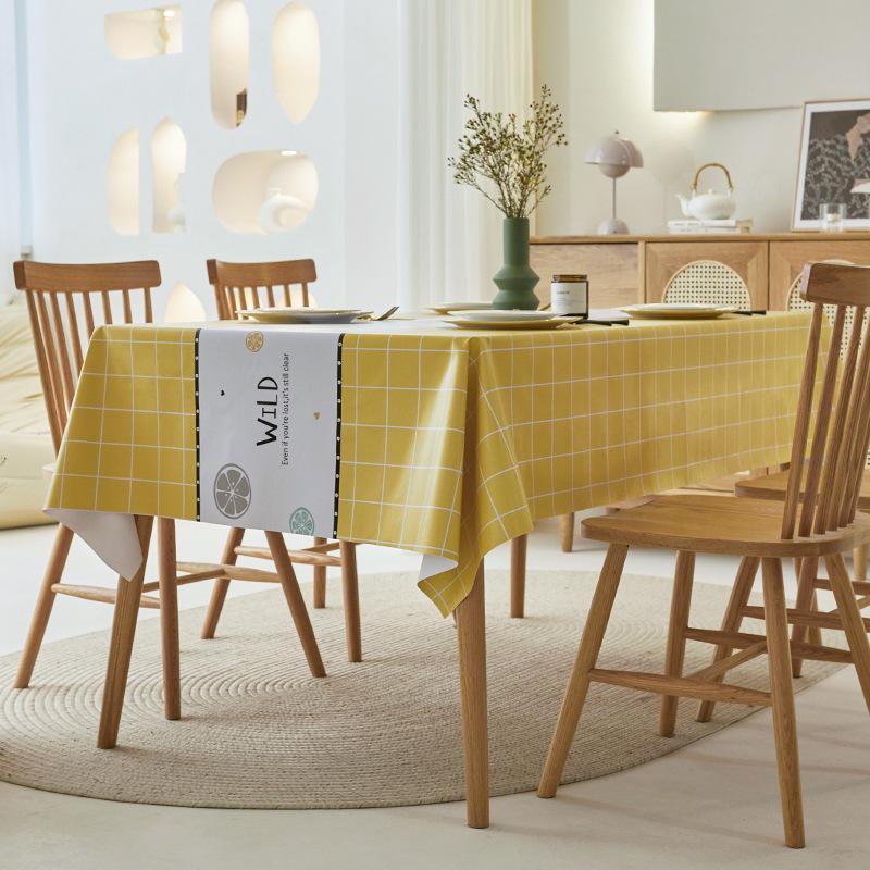 Pvc Tablecloth Waterproof And Oil-Proof Leave-In Light Luxury Student Rectangular Dining Table Tablecloth Coffee Table Cloth Table Mat