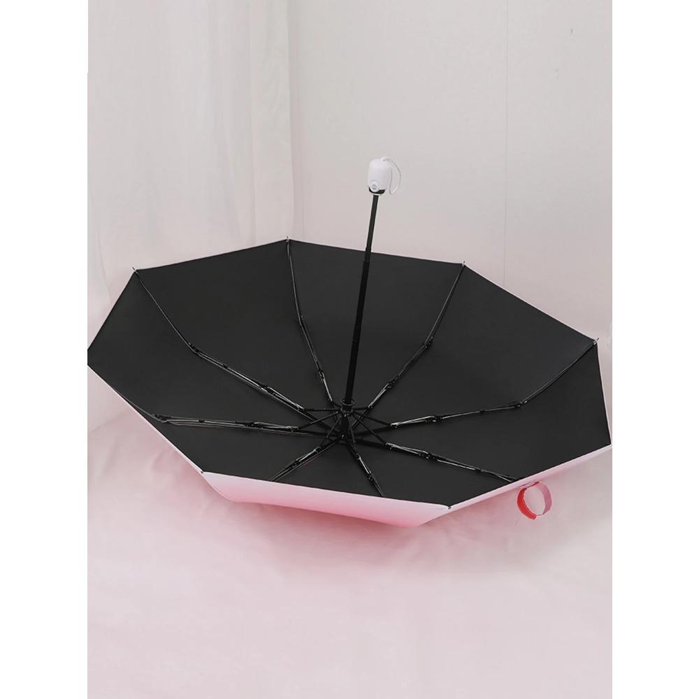 Gradientový skládací deštník pro UV ochranu a ochranu proti slunci, malý a svěží černý povlak pro použití za slunečného i deštivého počasí