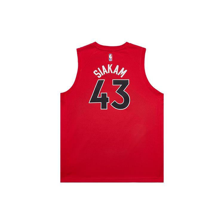 Nike Casual Sports Suit Nba Collaboration Youth Raptors Siakam 43 Retro Letter Number Print V-Neck Quick-Dry Kids Sportswear Red 3Z2B7BZ2P-RAPPS