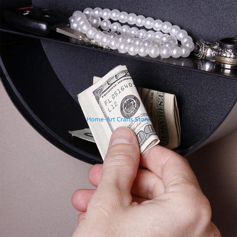 Y3NA Decorative Wall Clock Box with Hiddens Safe Jewelry and Cash Storage Container Valuables Hideaway Home Decorations