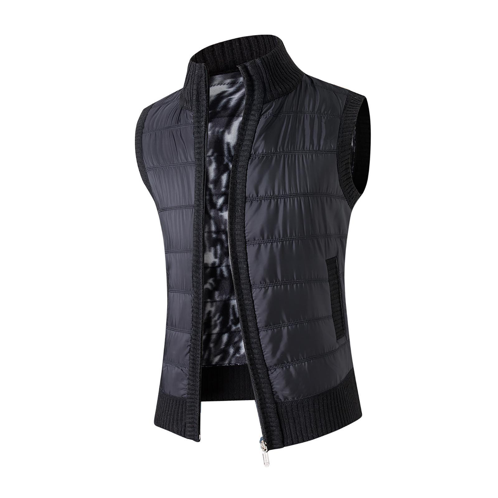 

Мужской плюшевый толстый трикотаж с воротником-стойкой, модный тренд, повседневное пальто XXXL чёрный