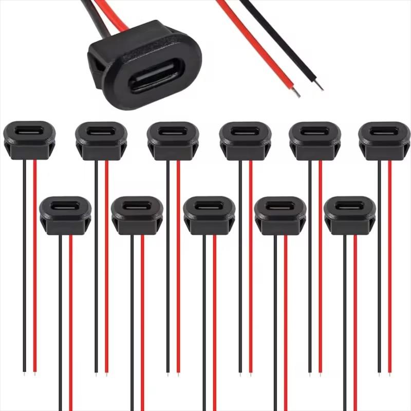 

10Pcs Type-C Female 2Pin USB Connector Type-C with Female Socket Fast Charging Jack Charging Port Usb-C Charger Plug