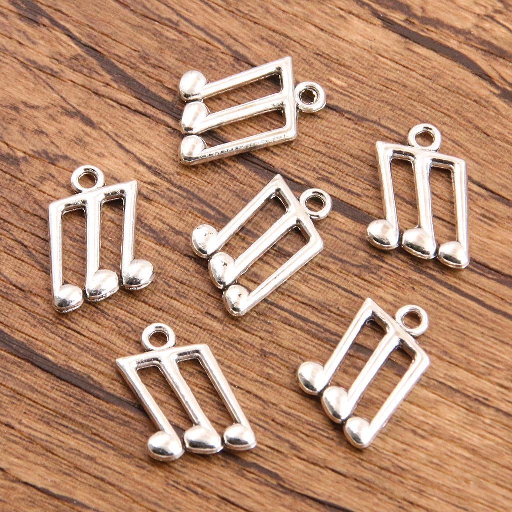 10pcs Musical Note Pendant Piano Guitar Microphone Speaker Suona Music Equipment Alloy Jewelry Accessories