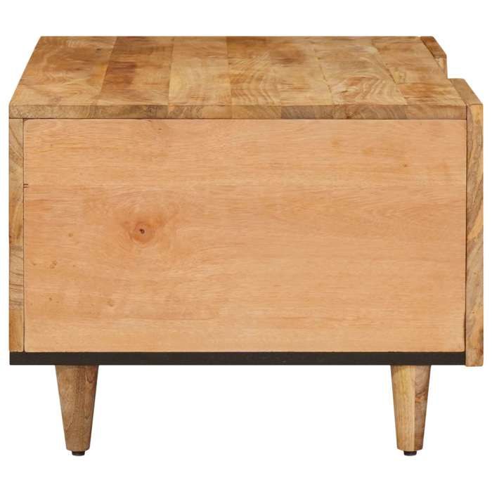 Table basse - MAISON EXCLUSIVE - 100 x 54 x 40 cm - Marron - Bois de manguier massif - Rangement et boutons laiton
