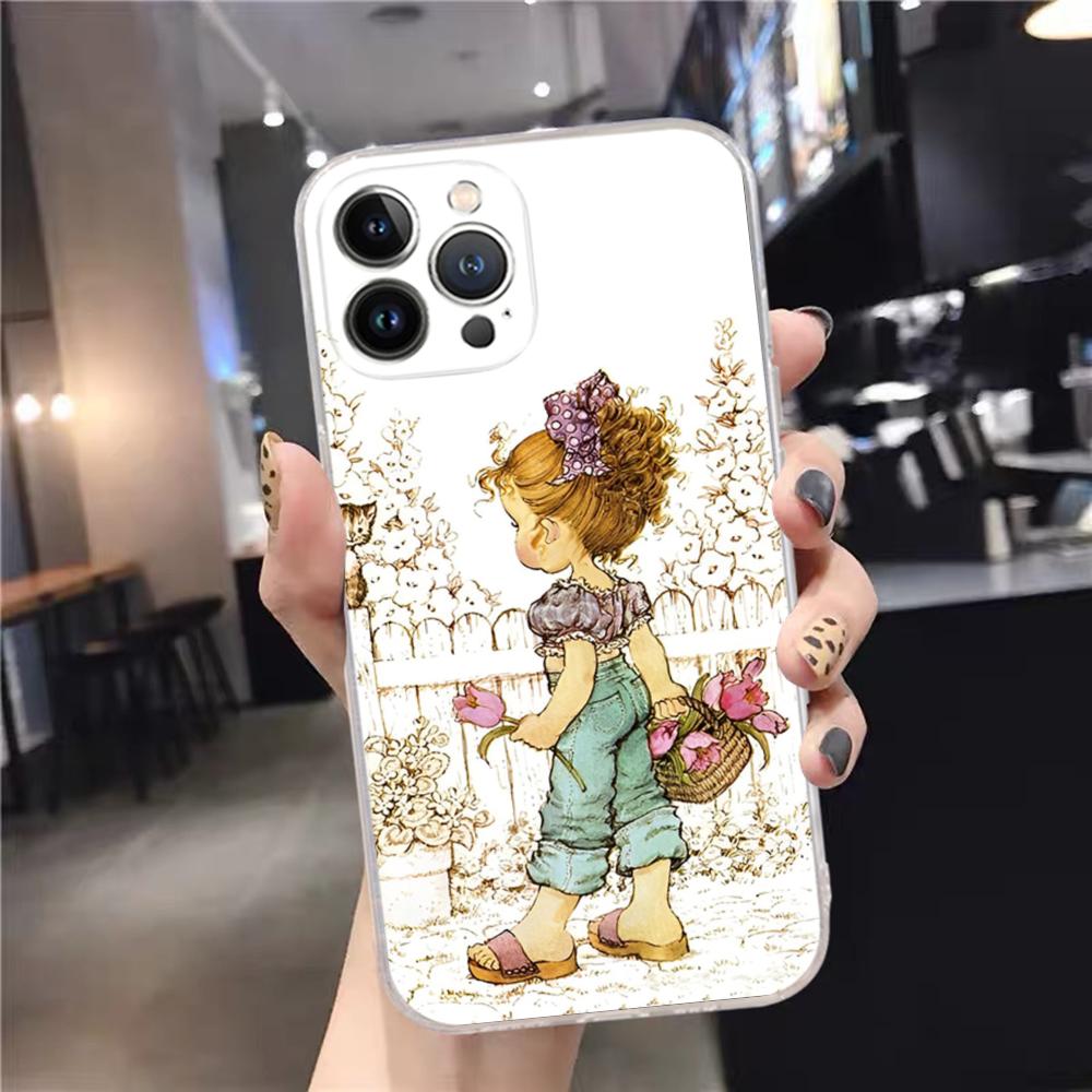 Sarah Kay Girls cute Phone Case For iPhone 15 14 11 12 13 Mini Pro XS Max Cover 6 7 8 Plus X XR SE 2020 Funda Shell