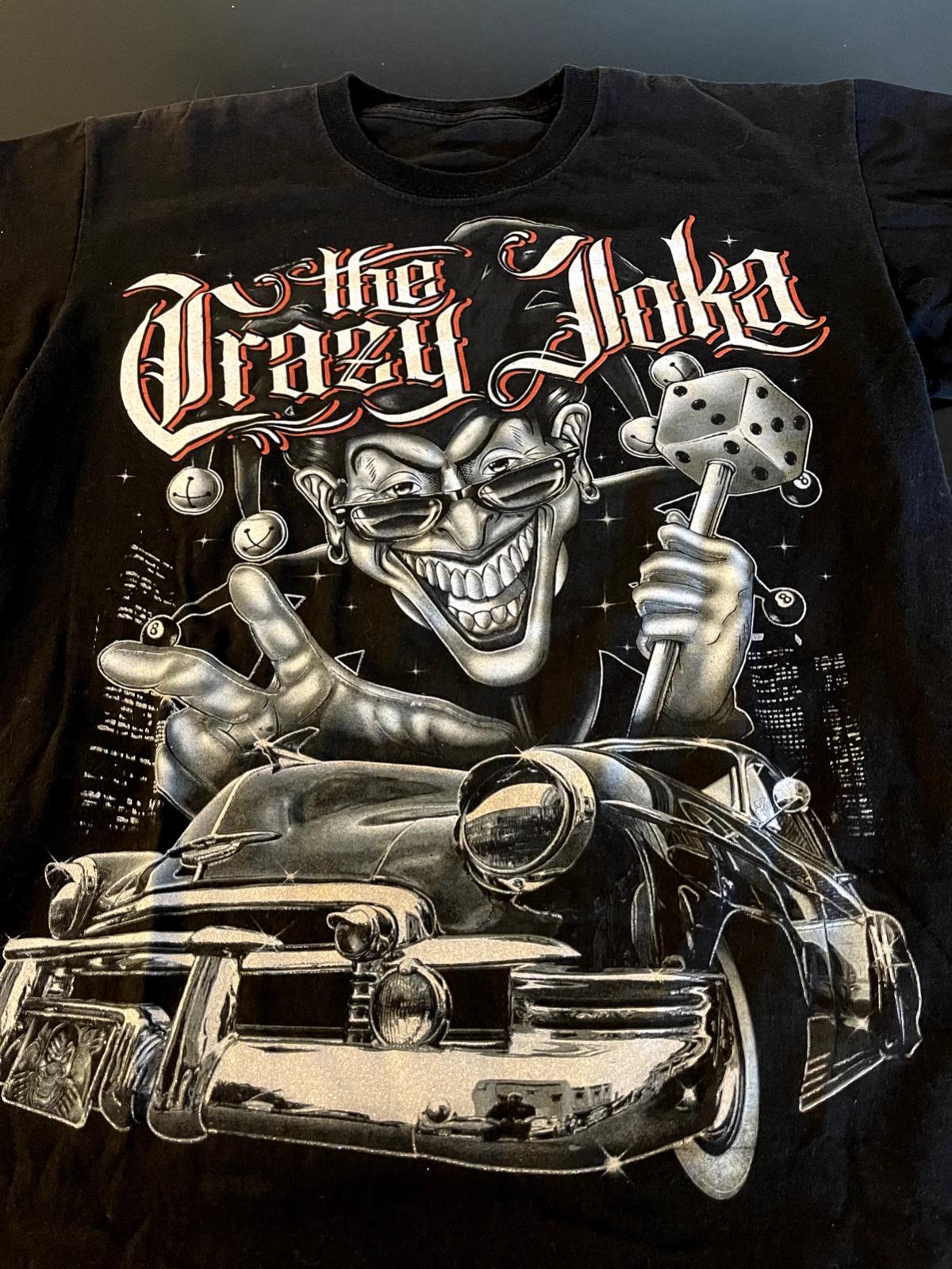 The Crazy Joka T-Shirt, Size Medium (No Tag, See Measurements) Glitter, Joker XL