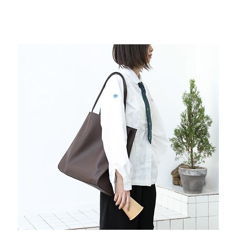 IELGY Korean Version of Fashionable Lychee Pattern Tote Bag, Simple and Large-capacity Solid Color One-shoulder Mother and Child Handbag