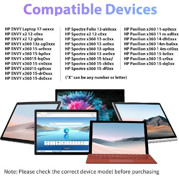 Stylus Pen for HP (2500 Hours Battery Life), Active Pen for HP Specter X360 Envy X360 Pavilion x360 Spectre x2 Envy x2 Microsoft Pen Protocol with