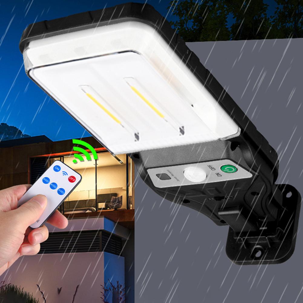 Solar Wall Light Solar Powered Flood Light with Remote Control Motion Sensor Security Street Light for Deck Fence Patio