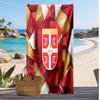 Serbien Druck Strandtuch Schnelltrocknend Super Saugfähig Weiches Badetuch für Schwimmen Strand Reisen Fan Souvenir Geschenk